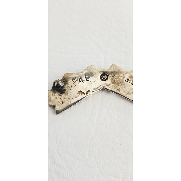 Vintage Native American David Dear Santa Fe Sterling Brooch 2" 15g - Picture 6 of 9